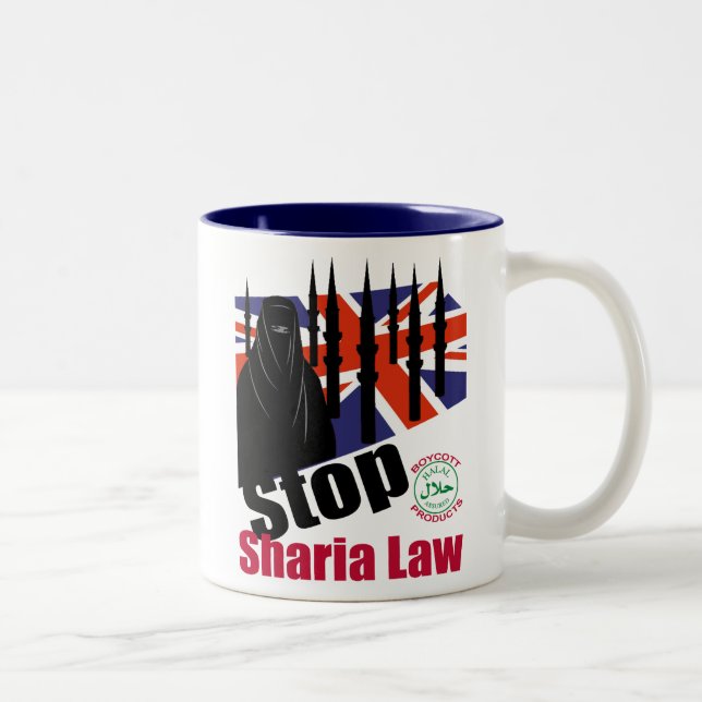 STOP SHARIA UK Two-Tone COFFEE MUG (Right)