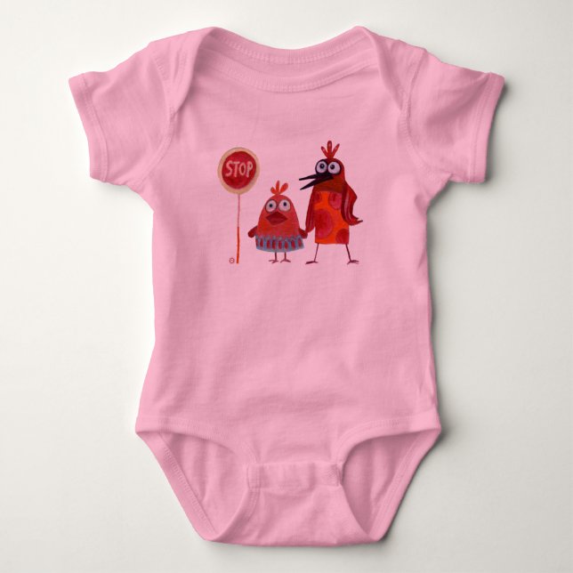 stop sign baby bodysuit (Front)