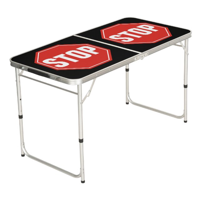 STOP Sign Beer Pong Table (Angled)