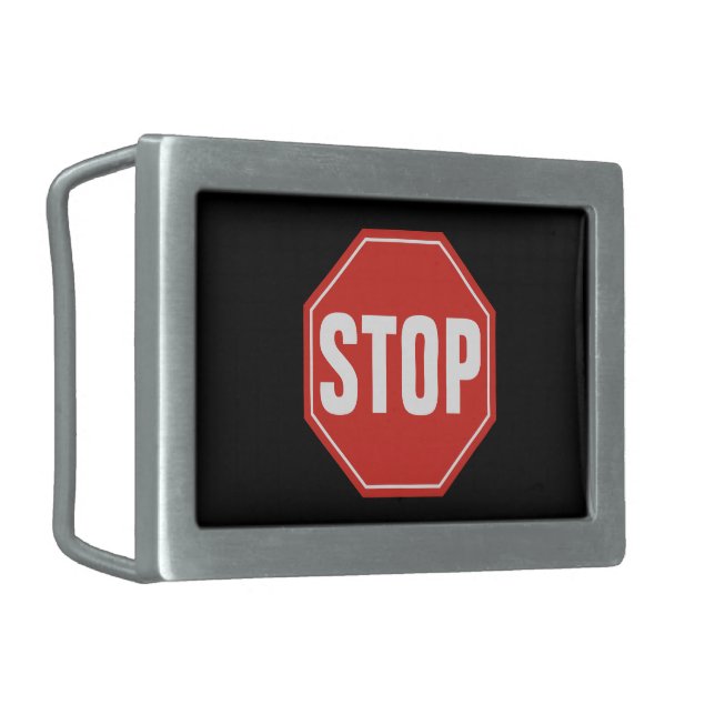 STOP Sign Belt Buckle (Front Left)
