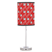 Stop Sign Black / Red  and White Table Lamp (Back)