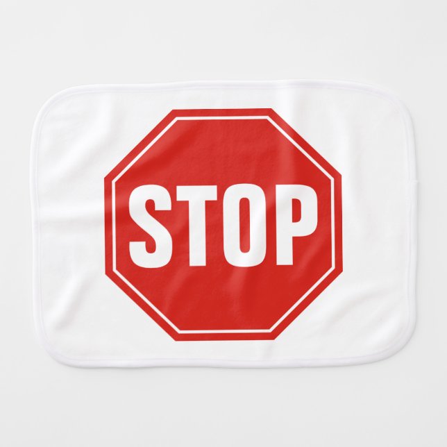 STOP Sign Burp Cloth (Front Horizontal)