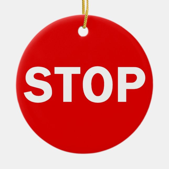 Stop Sign Ceramic Ornament (Front)
