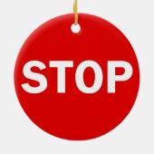 Stop Sign Ceramic Ornament (Back)
