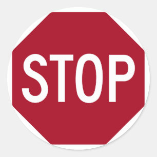 Stop Sign Classic Round Sticker