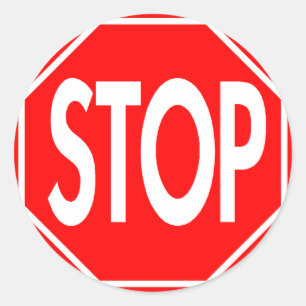 Stop Sign Classic Round Sticker