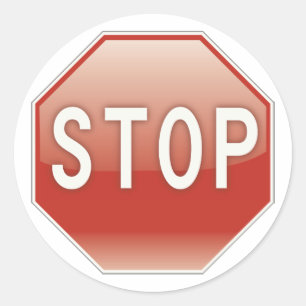 Stop sign classic round sticker