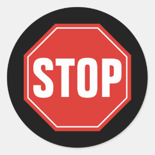 STOP Sign Classic Round Sticker