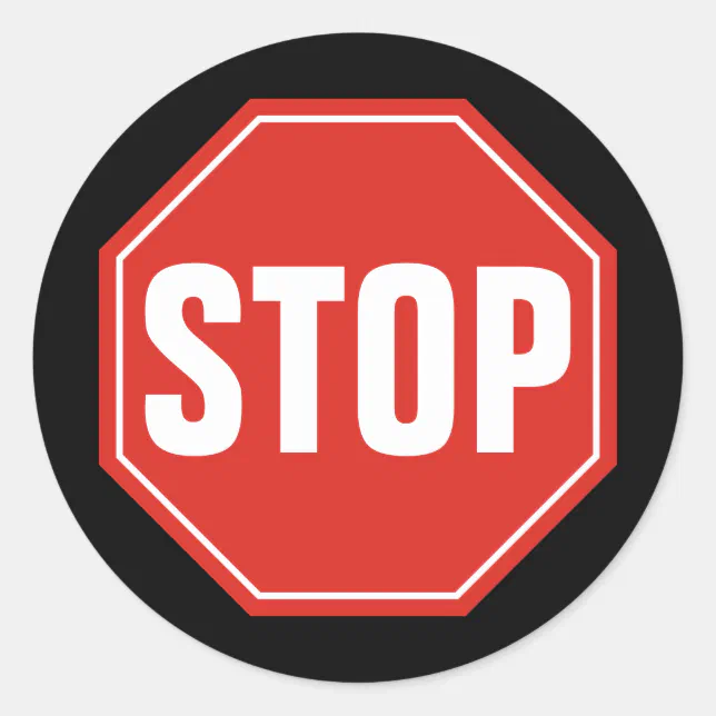STOP Sign Classic Round Sticker | Zazzle
