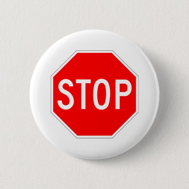 Stop Sign Customizable Button (Front)