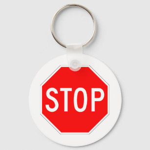 Stop Sign Customizable Keychain