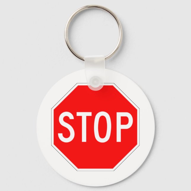 Stop Sign Customizable Keychain (Front)