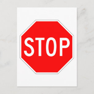 Stop Sign Customizable Postcard