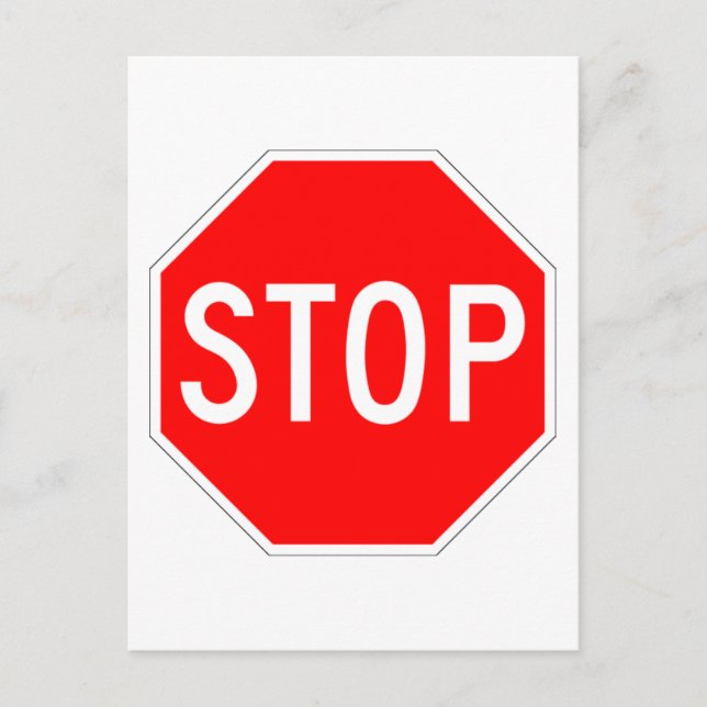 Stop Sign Customizable Postcard (Front)