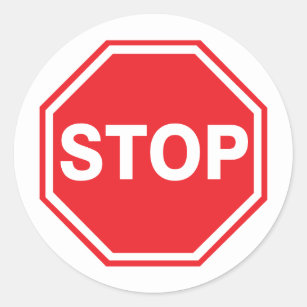 Stop Sign Decal Classic Round Sticker
