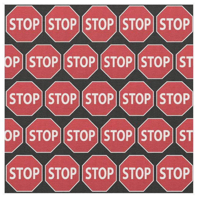 Stop Sign Design Fabric