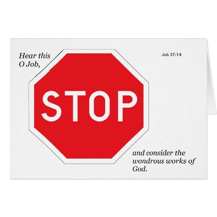 Stop Sign Devotional Greeting Card