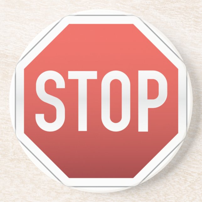 STOP sign Drink Coaster (Front)