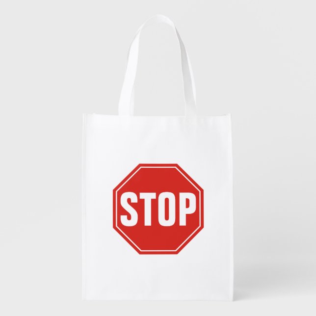 STOP Sign Grocery Bag (Front)