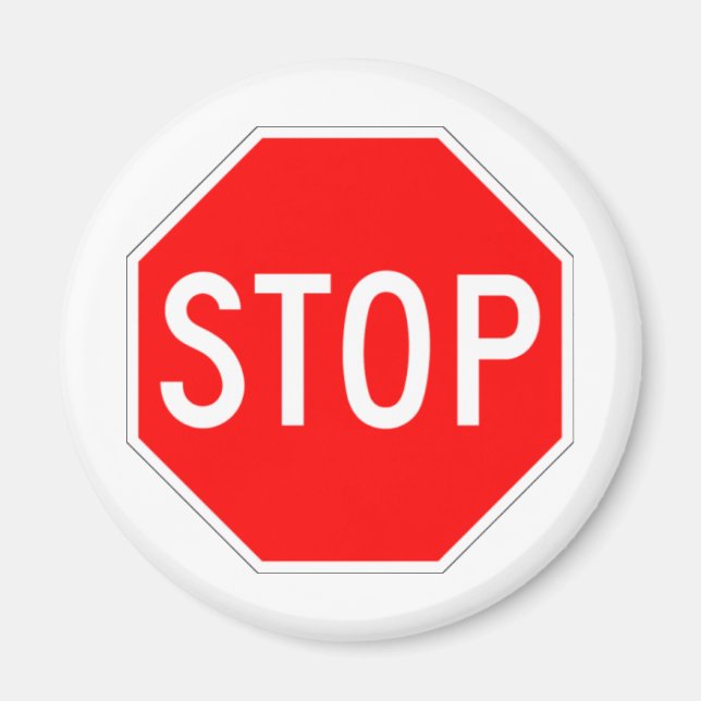 Stop Sign - Highway Hexagon Magnet (Front)