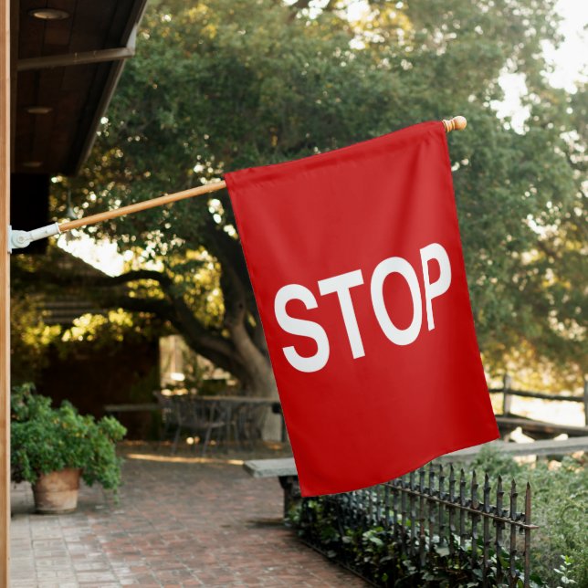 Stop Sign house flag (In SItu)