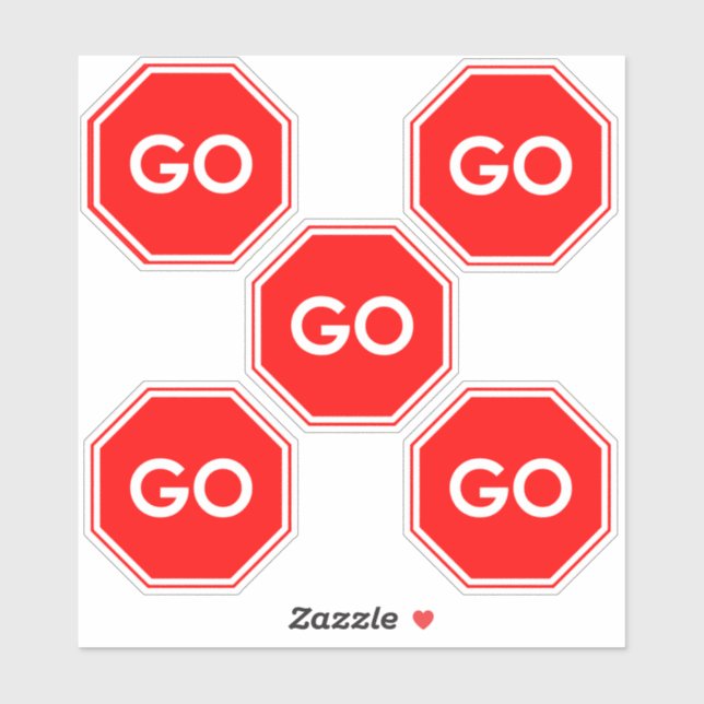 Stop Sign Humor 5 Custom-Cut Vinyl Stickers (Sheet)