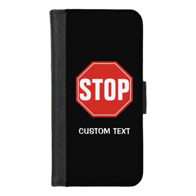 STOP Sign iPhone Wallet Case (Front)
