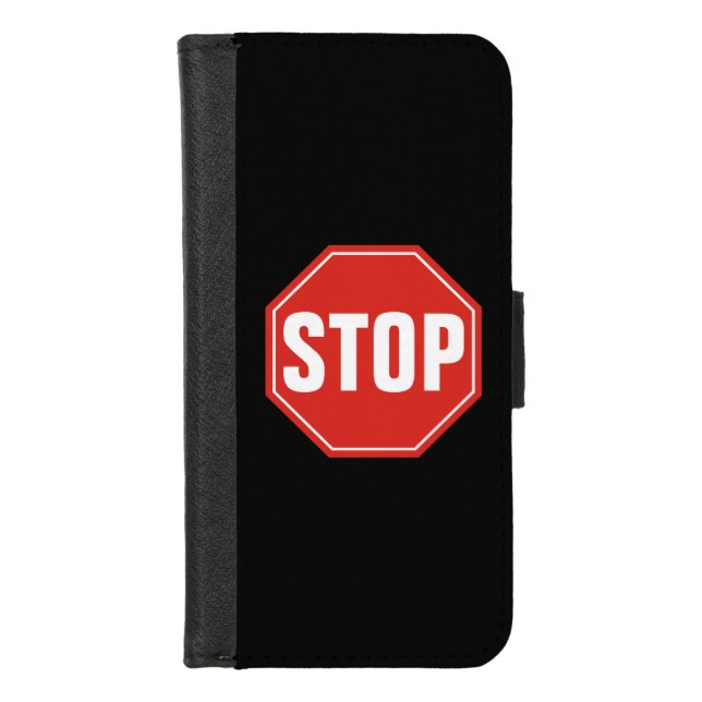 STOP Sign iPhone Wallet Case (Front)