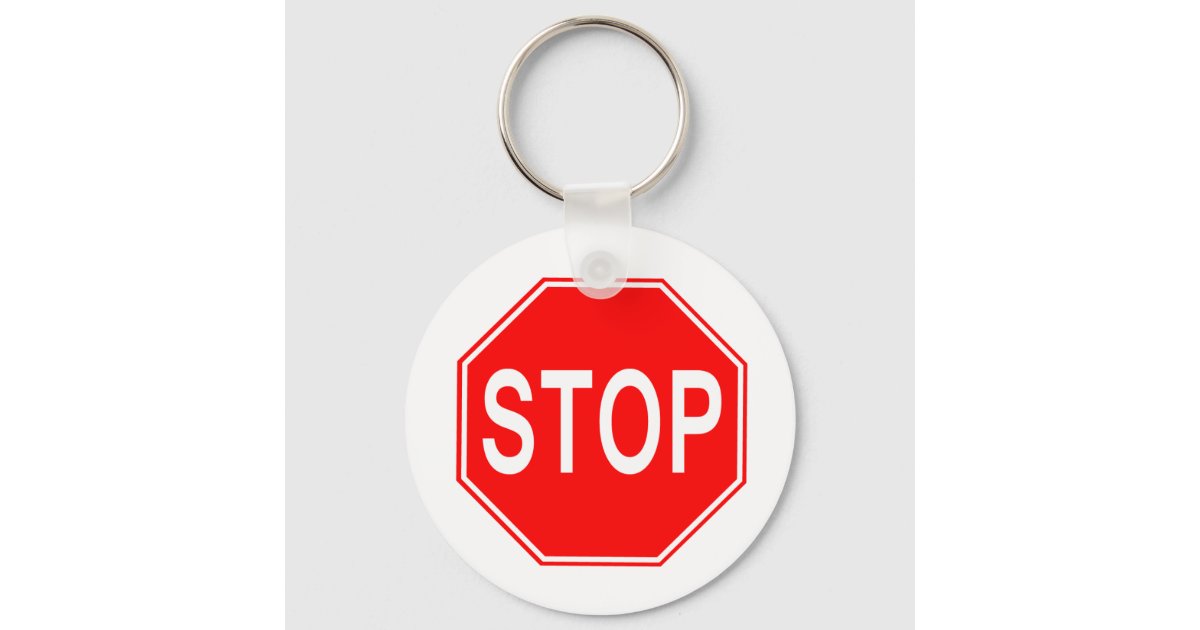 Stop Sign - Keychain | Zazzle