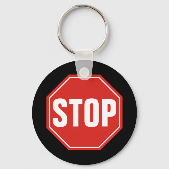 STOP Sign Keychain | Zazzle