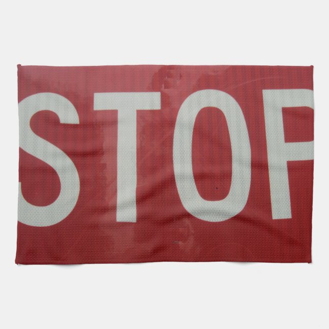 Stop Sign Kitchen Towel (Horizontal)
