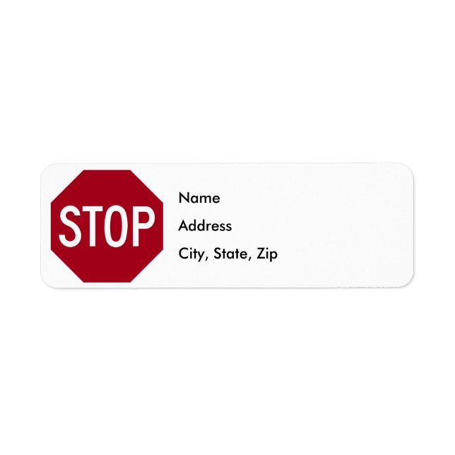 Stop Sign Label (Front)