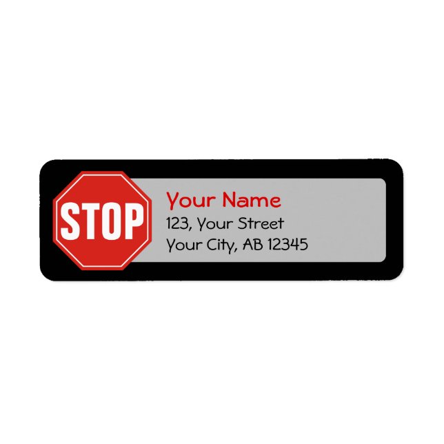STOP Sign Label (Front)