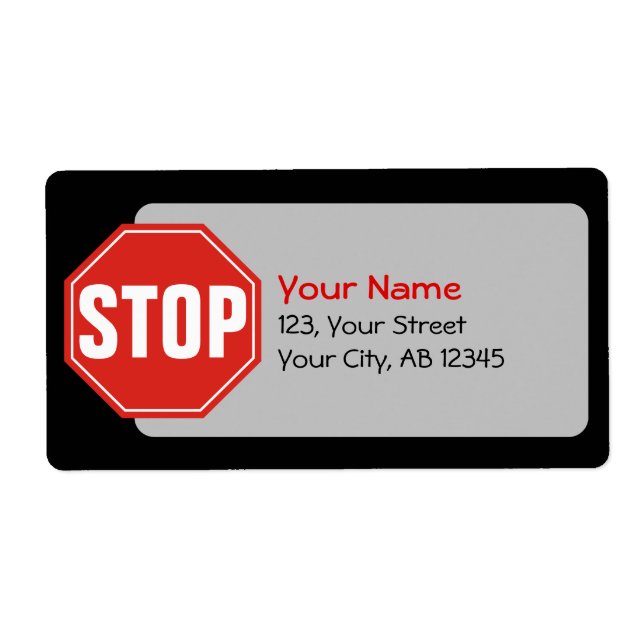 STOP Sign Label (Front)