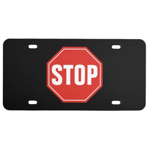 STOP Sign License Plate