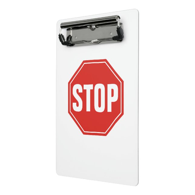 STOP Sign Mini Clipboard (Angled2)