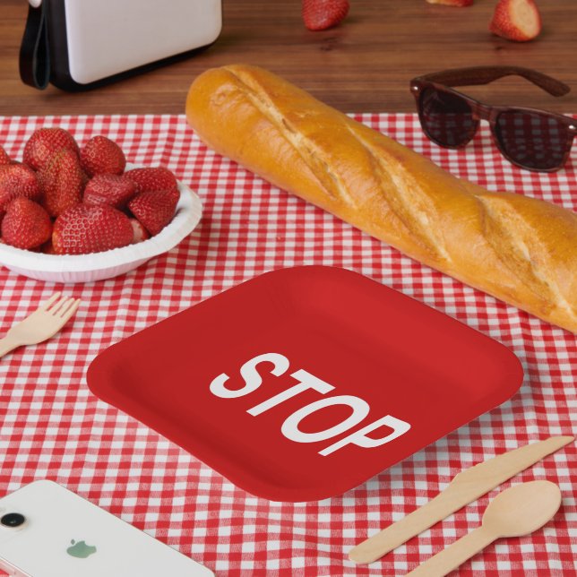 Stop Sign  Paper Plates (Picnic)