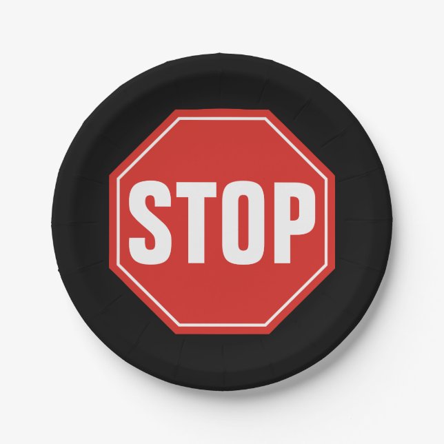 STOP Sign Paper Plates (Front)