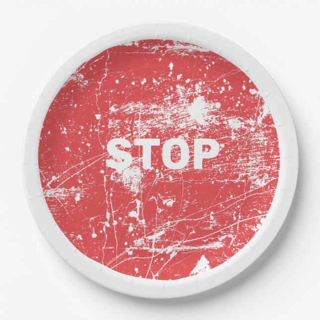 Stop sign paper plates (Front)