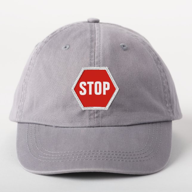 STOP Sign Patch (On Headwear)