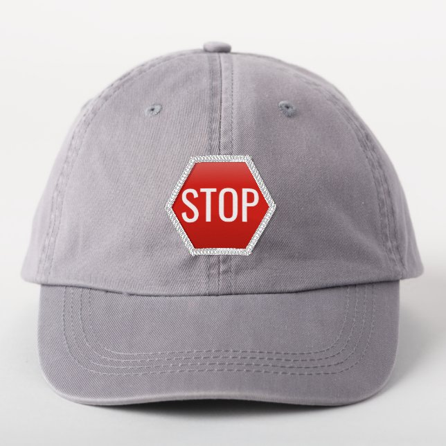 STOP Sign Patch (On Headwear)