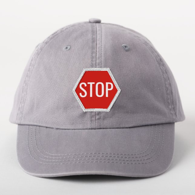 STOP Sign Patch (On Headwear)