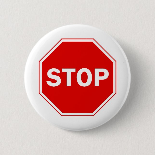 Stop Sign Pinback Button (Front)