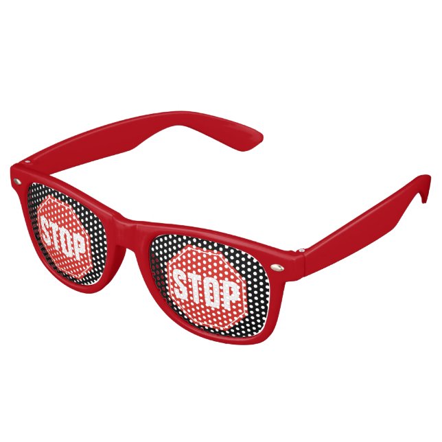 STOP Sign Retro Sunglasses (Angled)