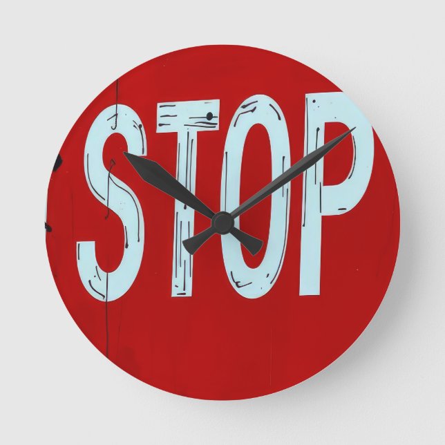 Stop sign  round clock (Front)
