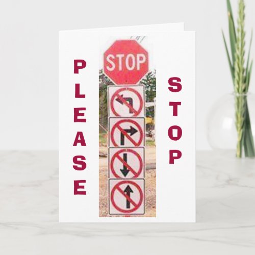 STOP SIGN  SIGNS HUMOR FOR I LOVE YOU HOLIDAY CARD