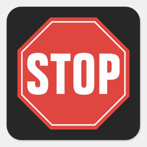 STOP Sign Square Sticker