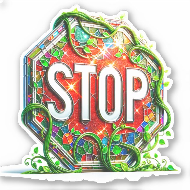 Stop Sign  Sticker (Front)