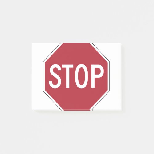 Stop sign symbol post_it notes