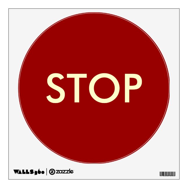 Stop Sign--Temporary/Reusable Wall Sticker (Front)
